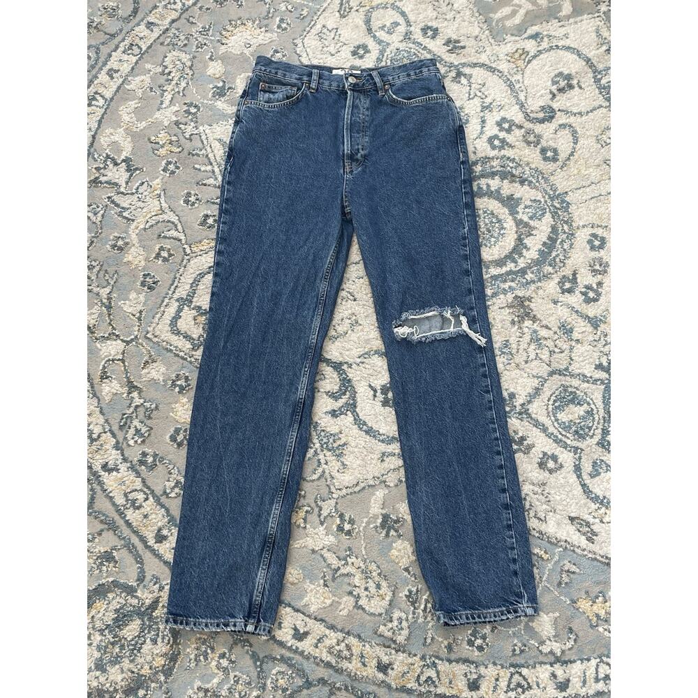 Free People We The Free High Rise Lasso Jeans Ripped Knee Womens 28